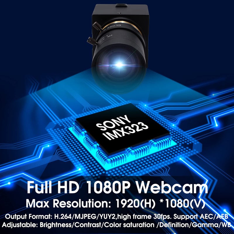SVPRO 5-50mm Zoom Lens USB Camera 1080P with Sony IMX323 Sensor, H.264 HD Camera with 0.01lux Ultra Low Light USB Webcam for Weak Light Conditions,PC Cam for Windows Linux Mac Android - Image 4